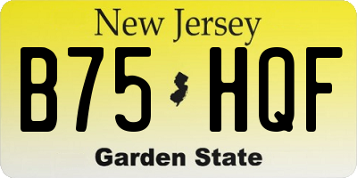 NJ license plate B75HQF