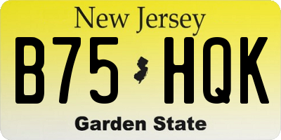 NJ license plate B75HQK