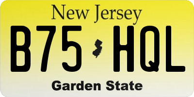 NJ license plate B75HQL