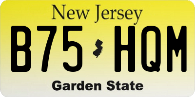 NJ license plate B75HQM