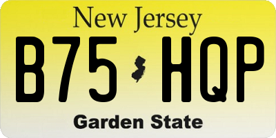 NJ license plate B75HQP