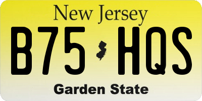 NJ license plate B75HQS