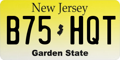 NJ license plate B75HQT