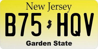 NJ license plate B75HQV