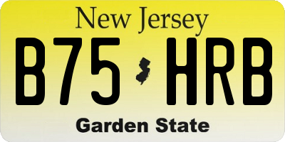 NJ license plate B75HRB