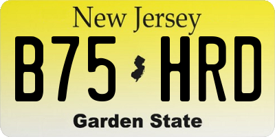 NJ license plate B75HRD