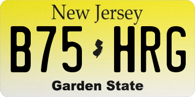 NJ license plate B75HRG
