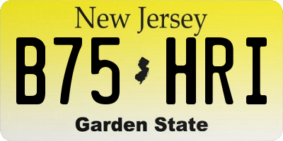 NJ license plate B75HRI