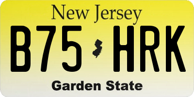 NJ license plate B75HRK