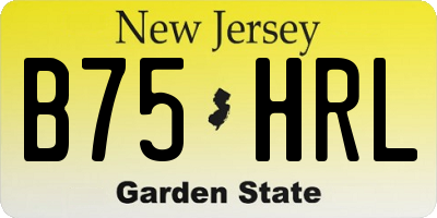 NJ license plate B75HRL