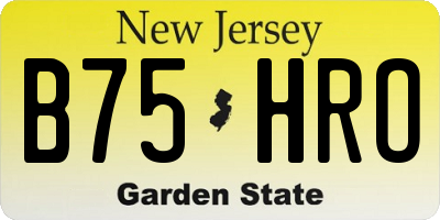 NJ license plate B75HRO
