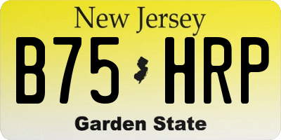 NJ license plate B75HRP
