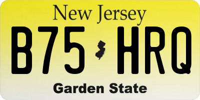 NJ license plate B75HRQ