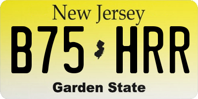 NJ license plate B75HRR