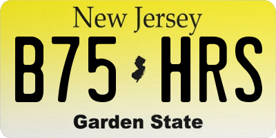 NJ license plate B75HRS