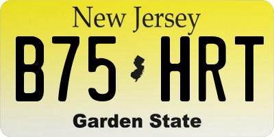NJ license plate B75HRT