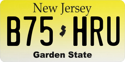 NJ license plate B75HRU