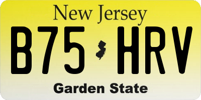 NJ license plate B75HRV