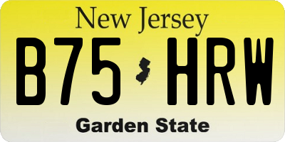 NJ license plate B75HRW