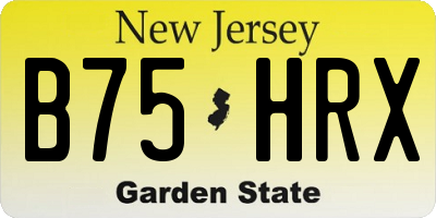 NJ license plate B75HRX