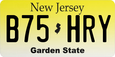NJ license plate B75HRY