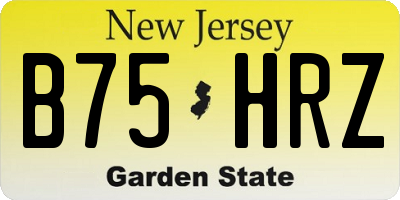 NJ license plate B75HRZ