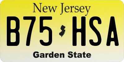 NJ license plate B75HSA