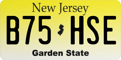 NJ license plate B75HSE
