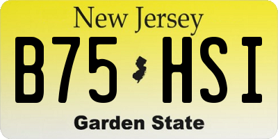 NJ license plate B75HSI