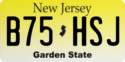 NJ license plate B75HSJ