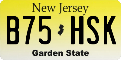NJ license plate B75HSK