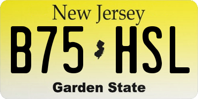NJ license plate B75HSL