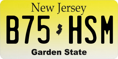 NJ license plate B75HSM