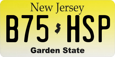NJ license plate B75HSP