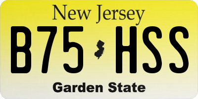 NJ license plate B75HSS