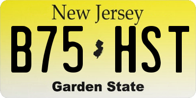 NJ license plate B75HST