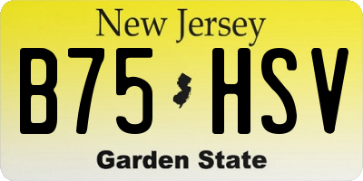 NJ license plate B75HSV