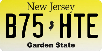 NJ license plate B75HTE