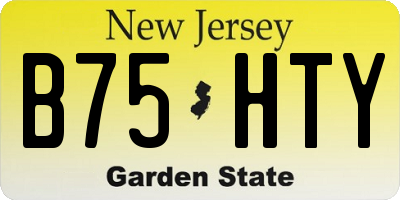 NJ license plate B75HTY