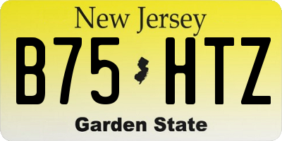 NJ license plate B75HTZ