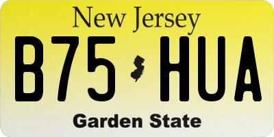 NJ license plate B75HUA