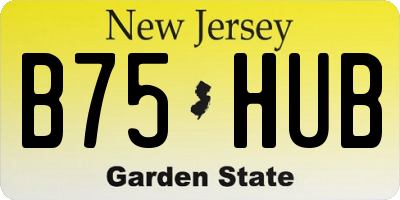 NJ license plate B75HUB