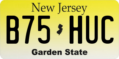 NJ license plate B75HUC