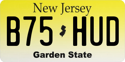 NJ license plate B75HUD