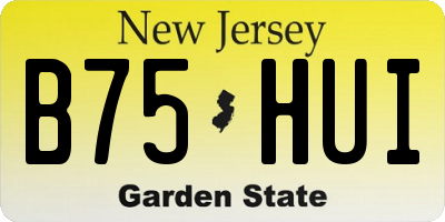NJ license plate B75HUI
