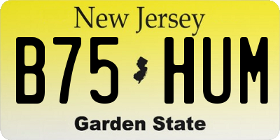 NJ license plate B75HUM