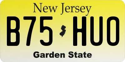 NJ license plate B75HUO
