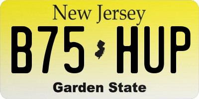 NJ license plate B75HUP