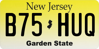 NJ license plate B75HUQ