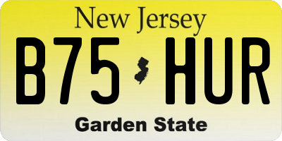 NJ license plate B75HUR